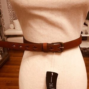 INC Brown Leather Style Belt